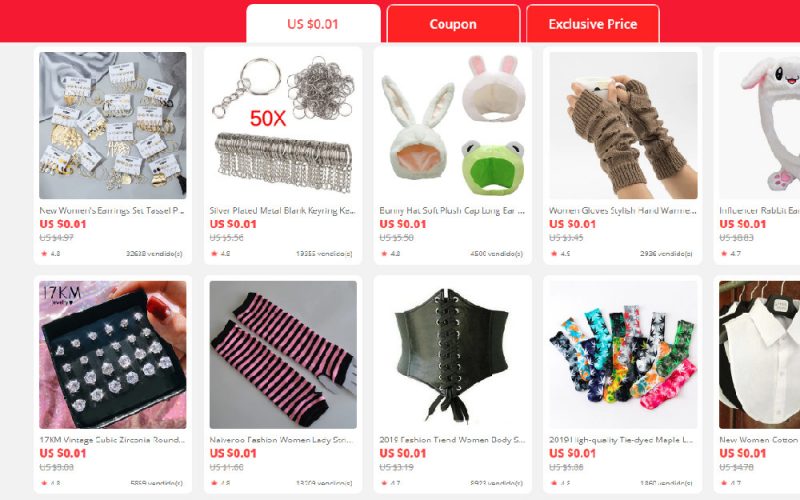 AliExpress has 1 cent products for new users